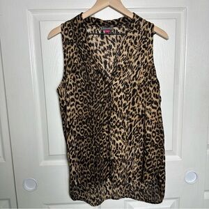 Vince Camuto Brown Tan Wrap Blouse